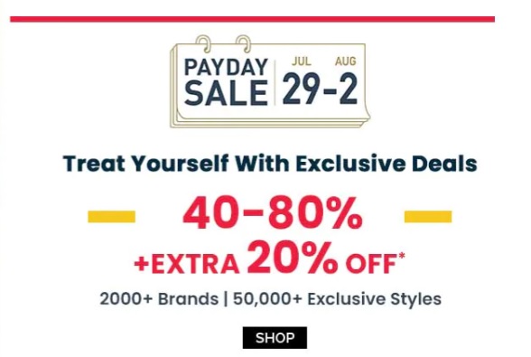 India Desire : Ajio Payday Sale: Get Upto 80% Off + Extra 20% Off On Clothing & Accessories [29th July To 2nd August 2021]